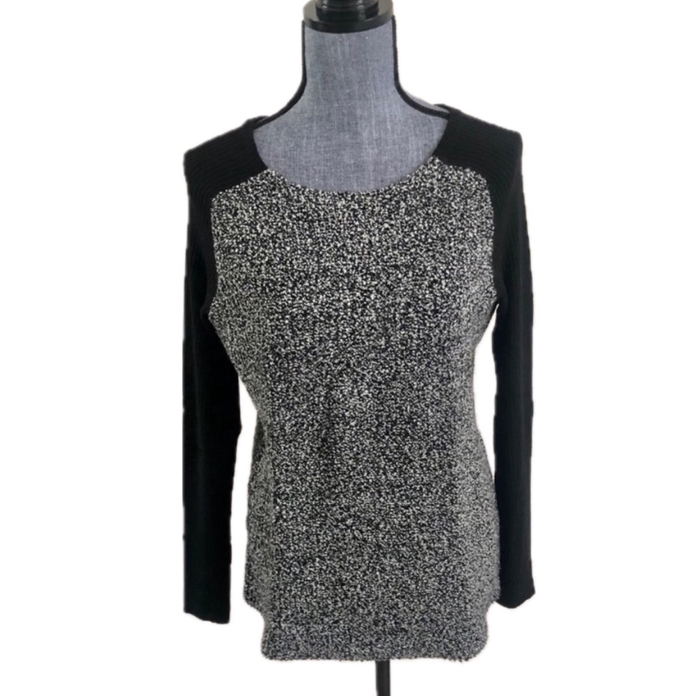 Loft Black and Grey Sweater